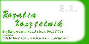 rozalia kosztelnik business card